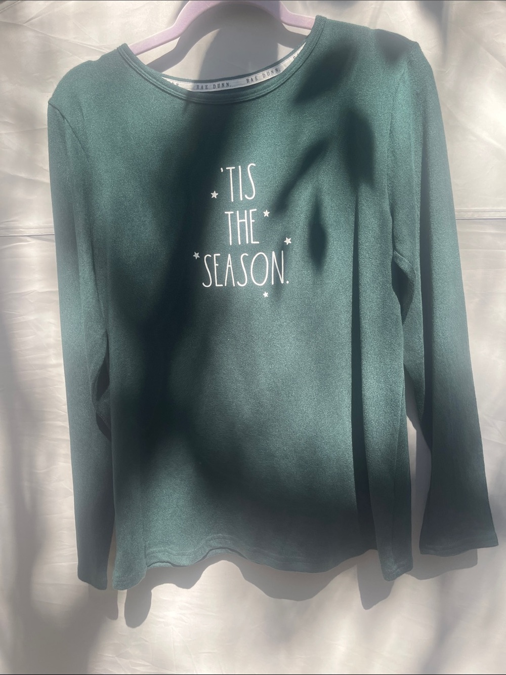 Rae Dunn Dark Green 'Tis The Season Crewneck Sweater